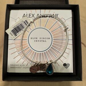 Alex and Ani December Birthstone Charm Bangle, Blue Zircon